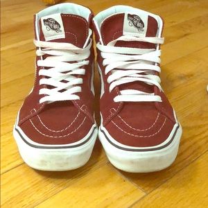 Vans Hightop Sneakers. Maroon & White. 7.5W